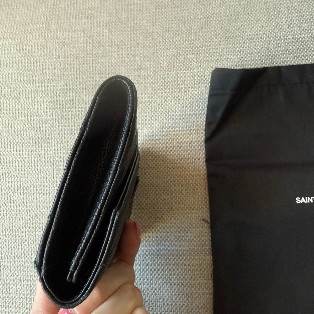 Saint Laurent Textured Black Wallet - Picture 7 of 9